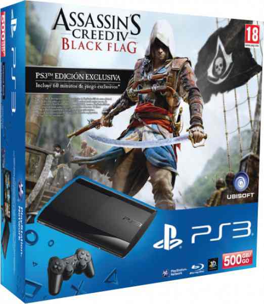 Consola Ps3 Slim 500 Gb Assassins Creed 4 Black Flag